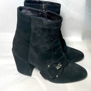 Aquatalia | Weatherproof Suede Zip Booties - Black Florabelle